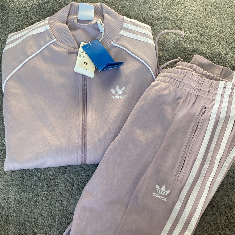 Lavender adidas tracksuit